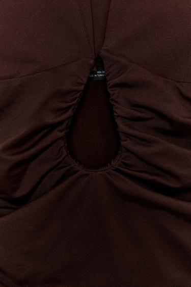BODY DRAPÉ EN POLYAMIDE - Marron de Zara - Image 7