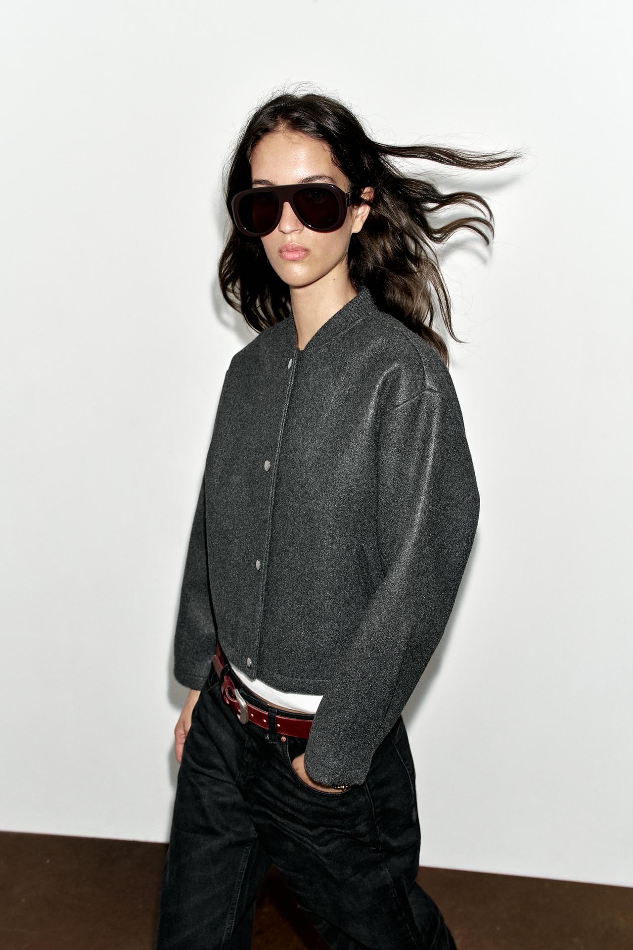SOFT BOMBER JACKET — Gray