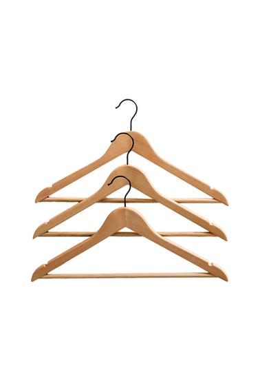 CABIDE MADEIRA LACADA (PACK DE 3) - Bege-claro da Zara