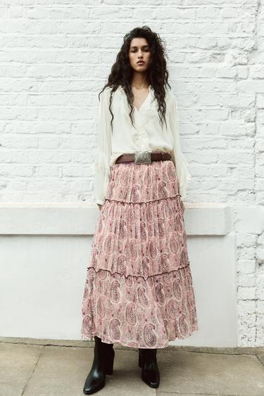 PRINTED MIDI SKIRT - Multicoloured by Zara - Image 1