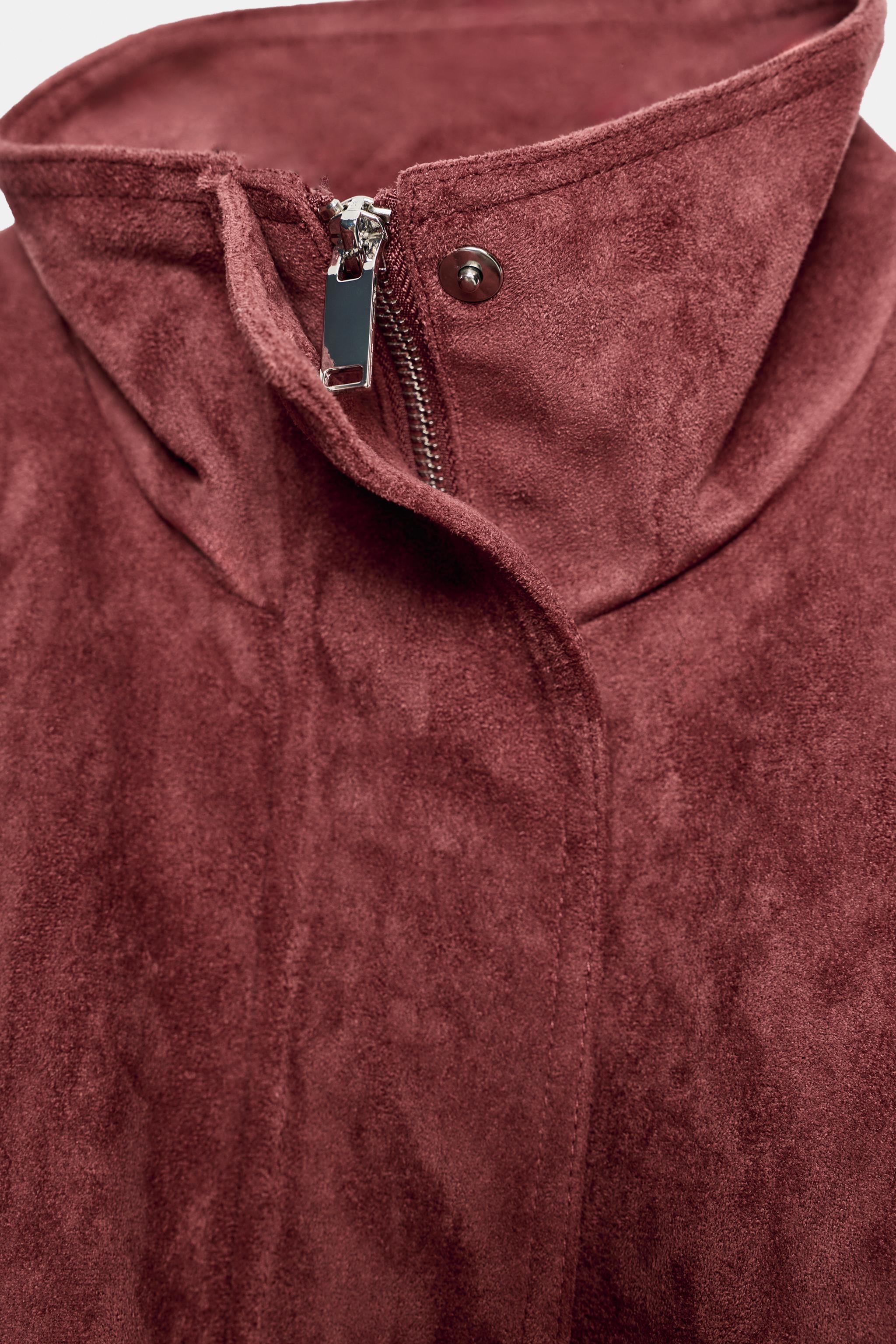 BLOUSON EFFET DAIM AVEC CEINTURE