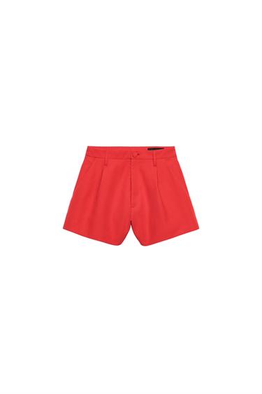 SHORTS MIT BUNDFALTEN ZW COLLECTION - Kräftiges Rot von Zara