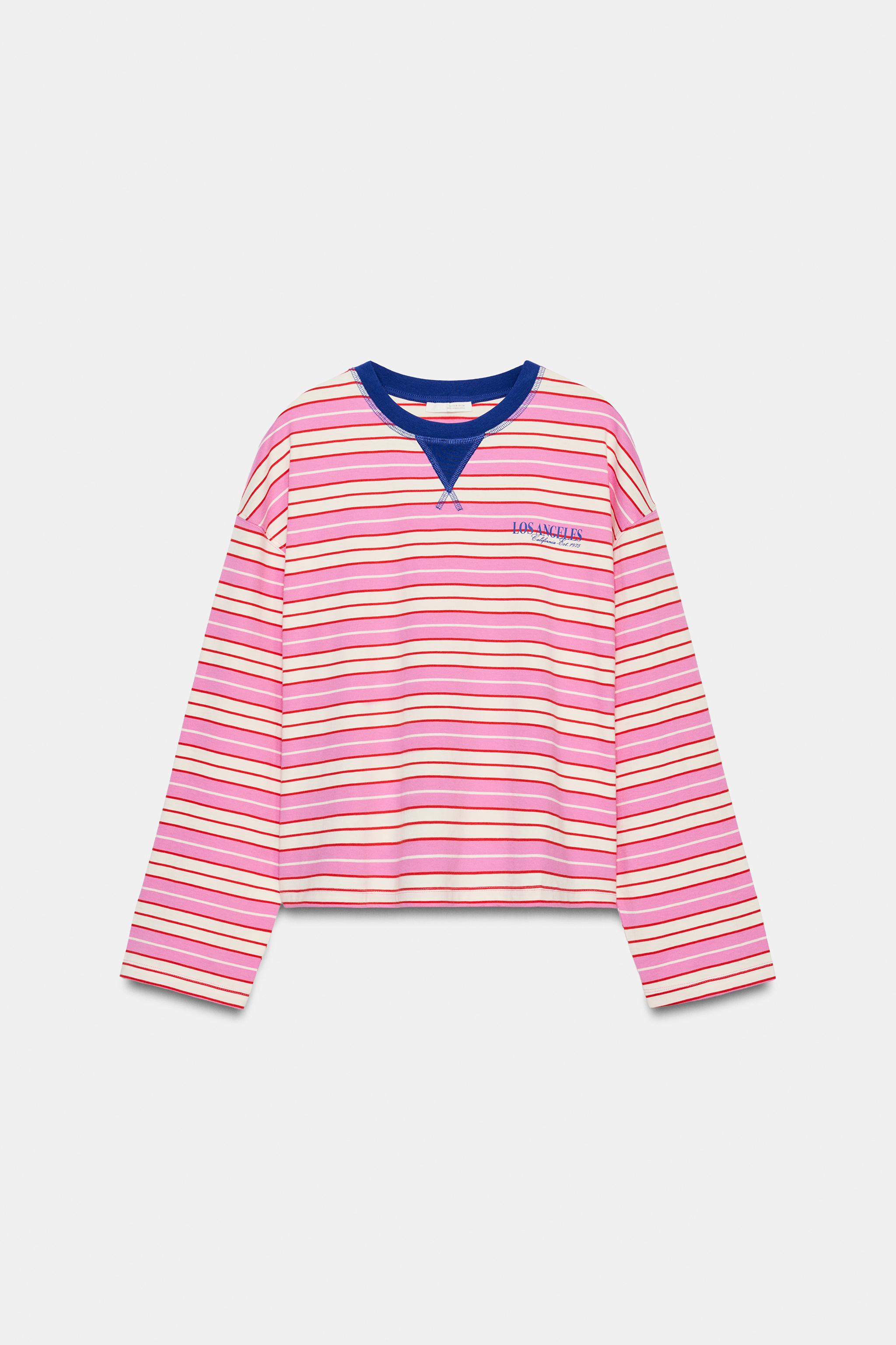 STRIPED TEXT T-SHIRT