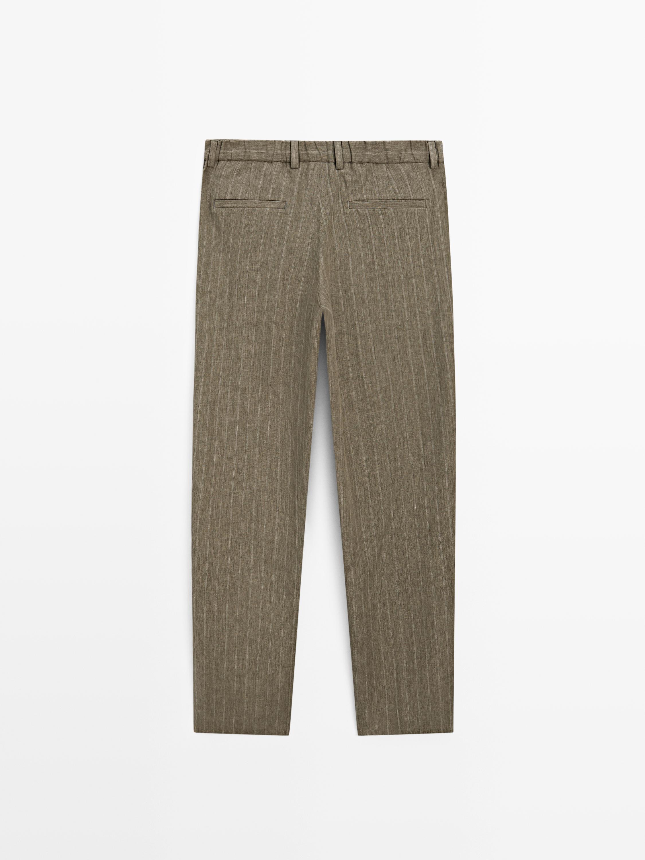 Striped linen trousers