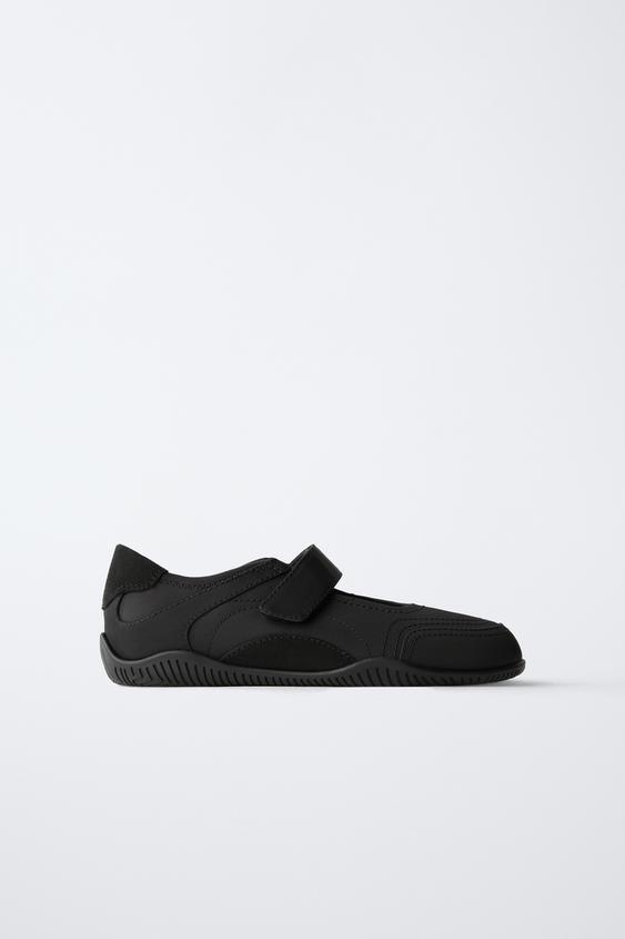 MULTI-PIECE SPORTY BALLET FLATS - Black by Zara - Image 0