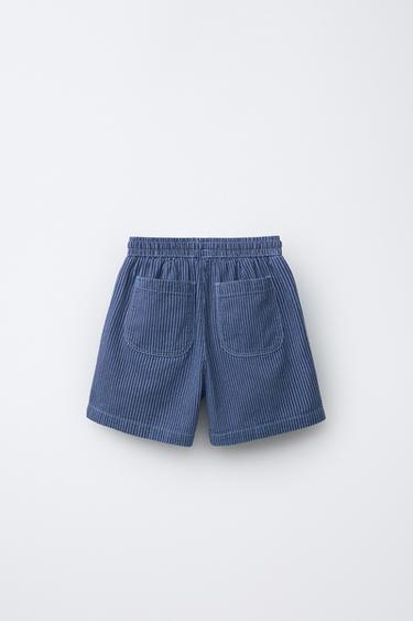 STRIPED LOOSE-FITTING DENIM BERMUDA SHORTS - Indigo by Zara - Image 1