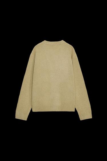 JERSEY BÁSICO PUNTO LANA 100% ESCOTE PICO - Verde Oliva de Zara