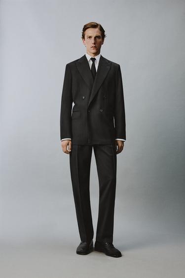 ダブルブレストウールスーツブレザーブラック0Zaraのダブルブレストウールスーツブレザー - ブラック - 画像 0