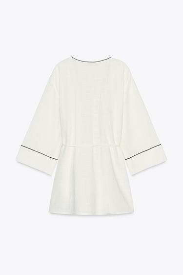 CROSSOVER JACKET WITH TRIMS - White by Zara - Image 6
