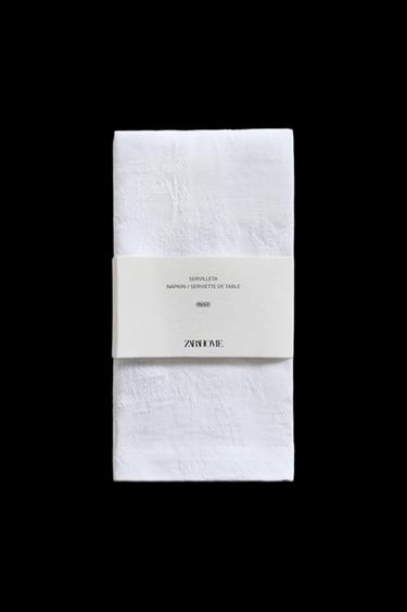 Zara JACQUARD COTTON NAPKIN PACK (PACK OF 2) - White