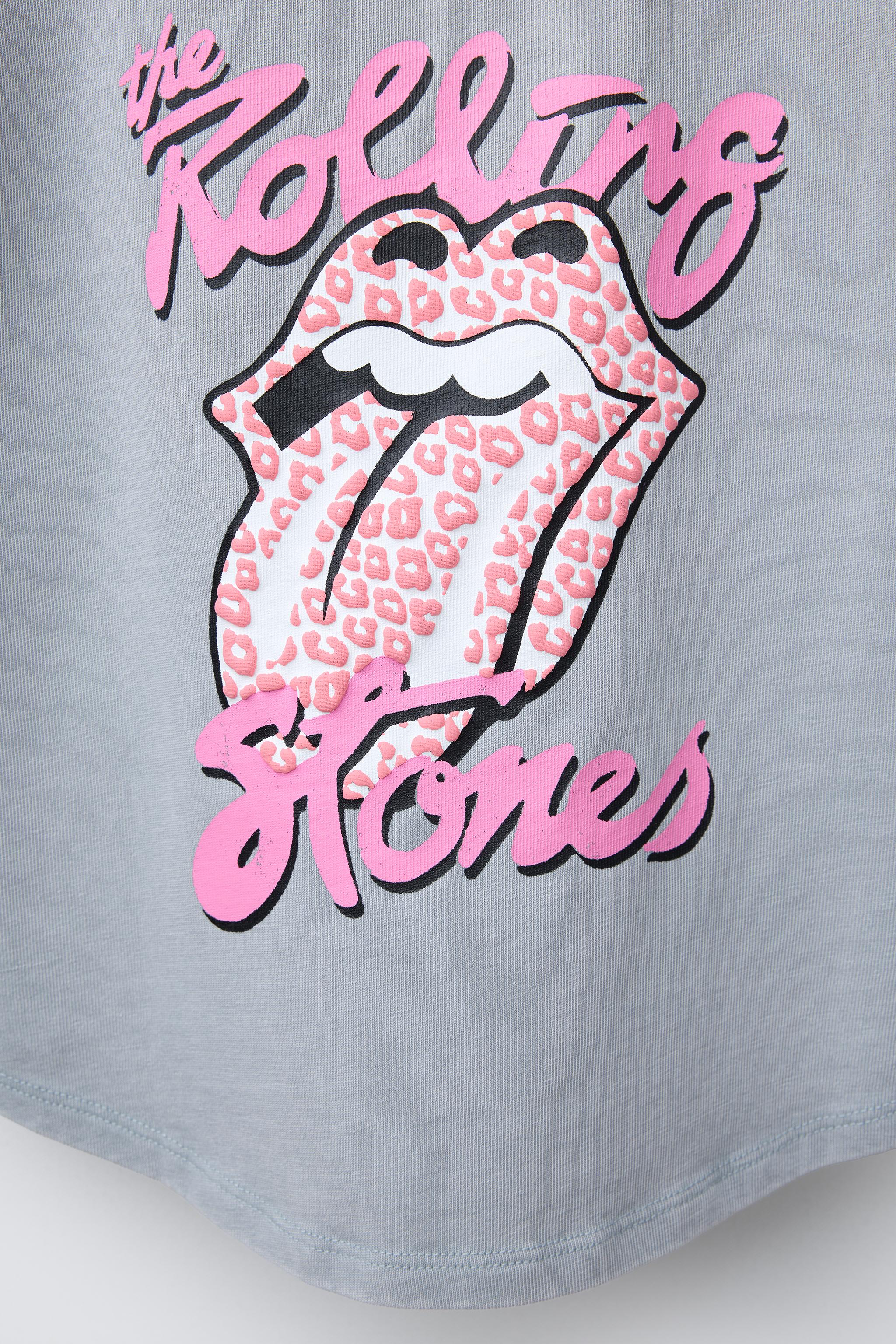 ZARA ザ・ローリング ストーンズ ウォッシュドエフェクトTシャツ ROLLING STONES © WASHED EFFECT T-SHIRT - Anthracite grey