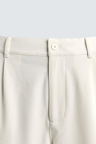 PANTALON STRAIGHT FIT CONFORT - Blanc cassé de Zara - Image 8