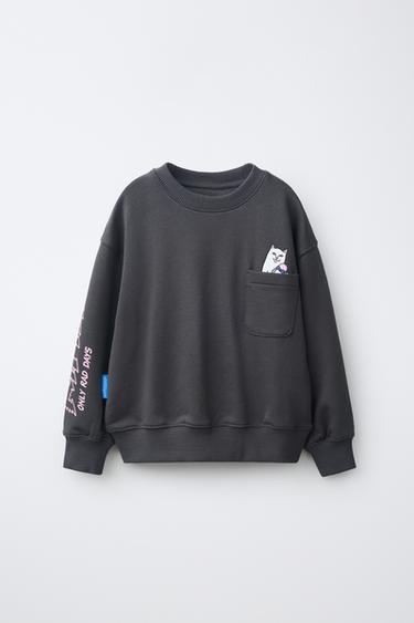 RIPNDIP © X ZARA KIDS LOGO SWEATSHIRT - Anthracite grey by Zara