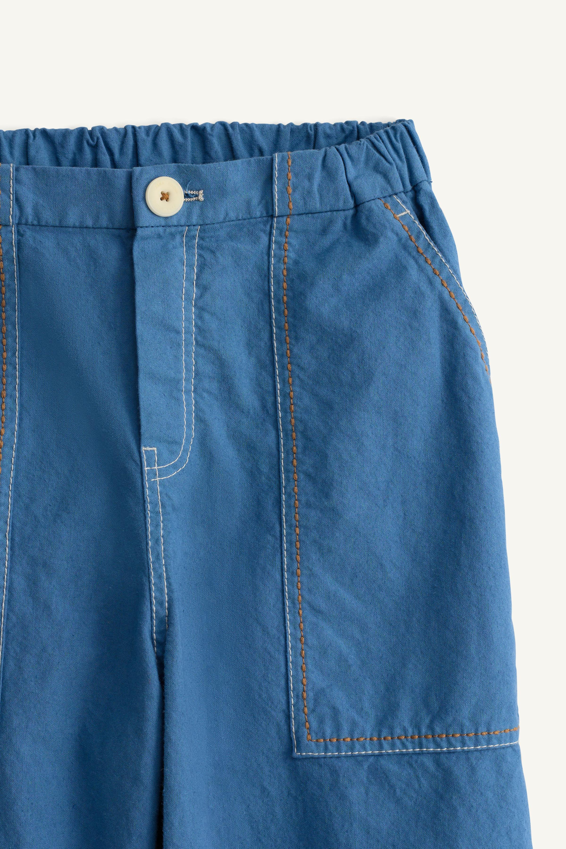 LIMITED EDITION PANTS WITH CONTRAST TOPSTITCHING - Blue / Indigo