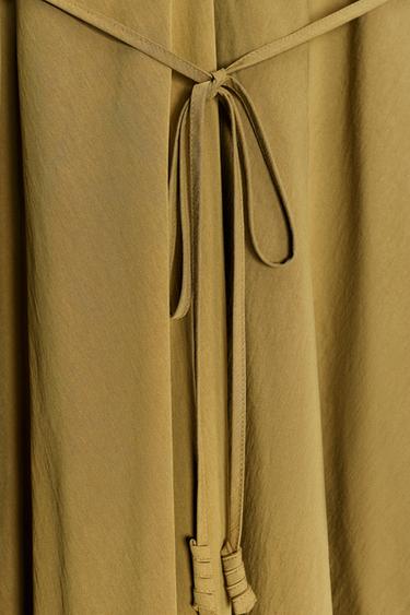 ROBE MIDI À BRETELLES  ZW COLLECTION - Vert olive de Zara - Image 7