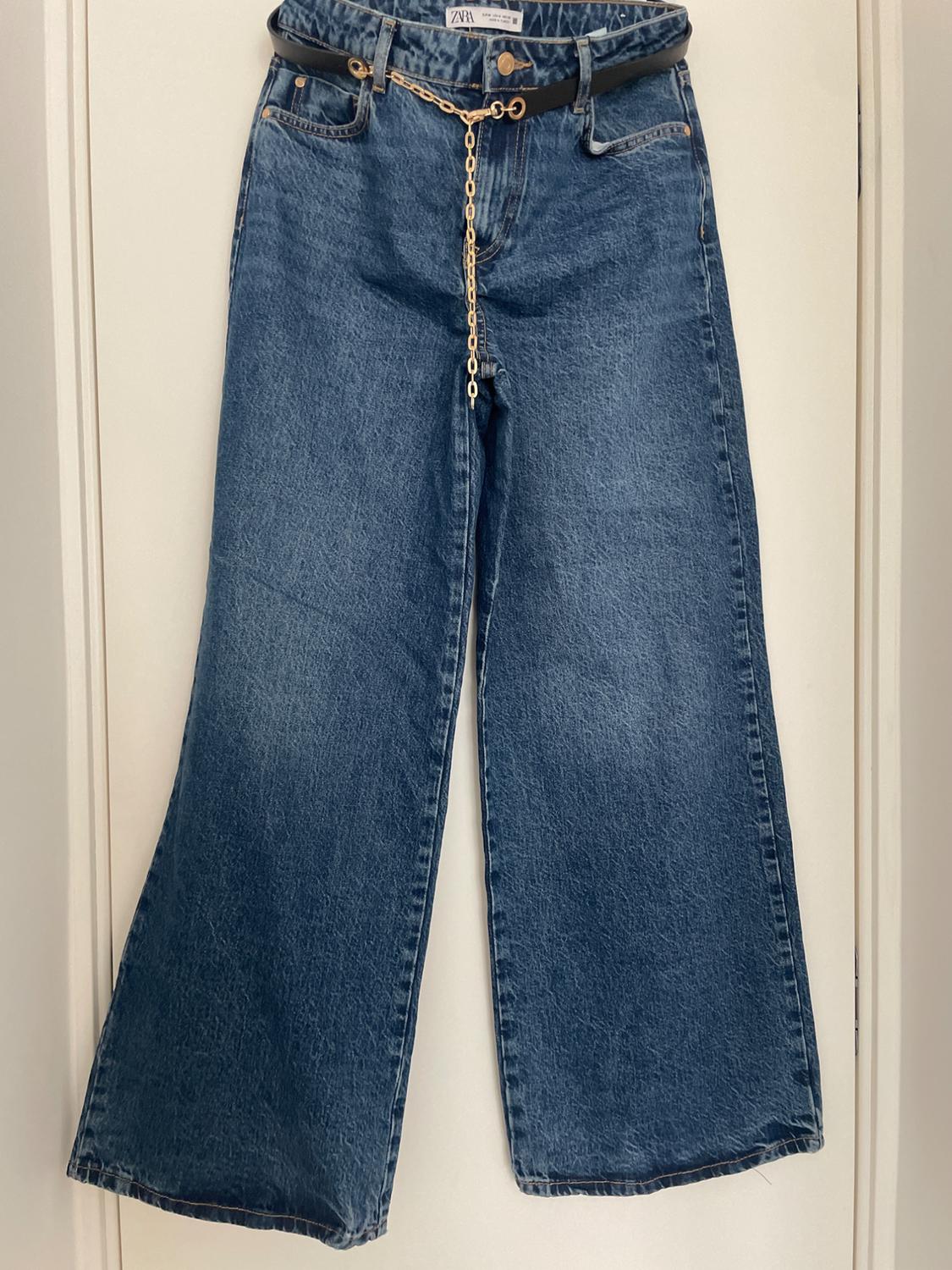 Z1975 MID-WAIST WIDE-LEG BELT JEANS
