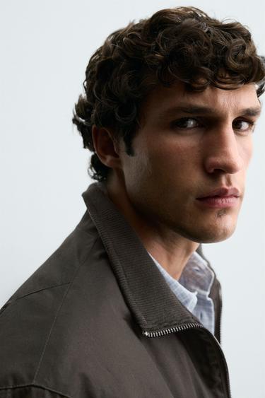 Zara WAXED FINISH JACKET - Khaki