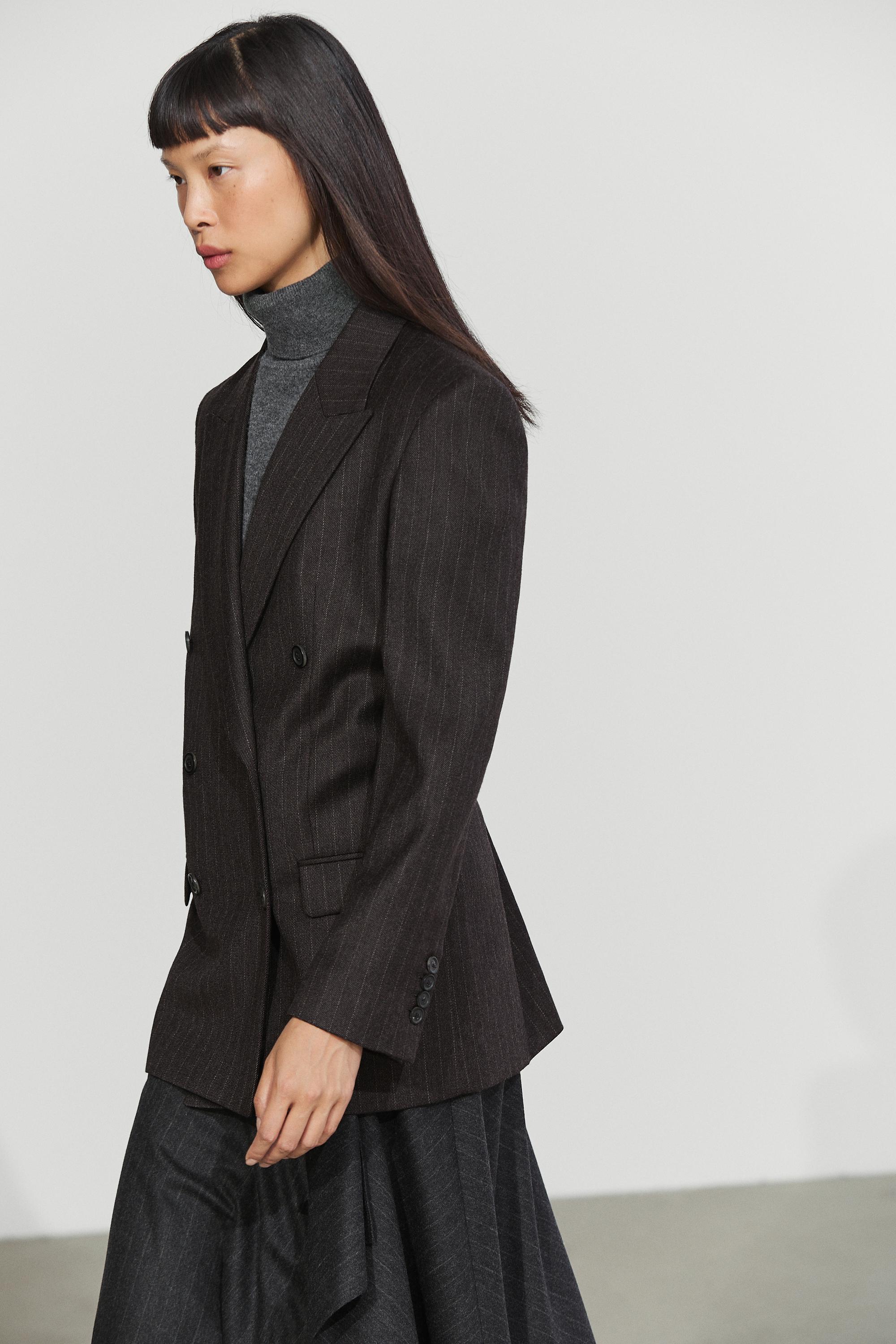 Pinstripe suit blazer