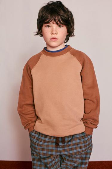 CREATED BY CARAMEL LONDON X zara ラグランスウェットライトブラウンZaraのCREATED BY CARAMEL LONDON X zara ラグランスウェット - ライトブラウン