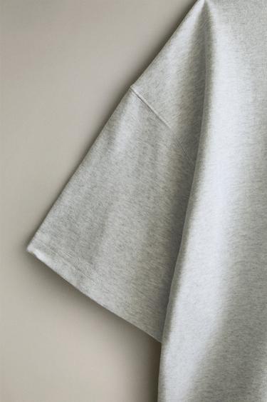 T-SHIRT MANCHES COURTES COTON - Gris de Zara - Image 2
