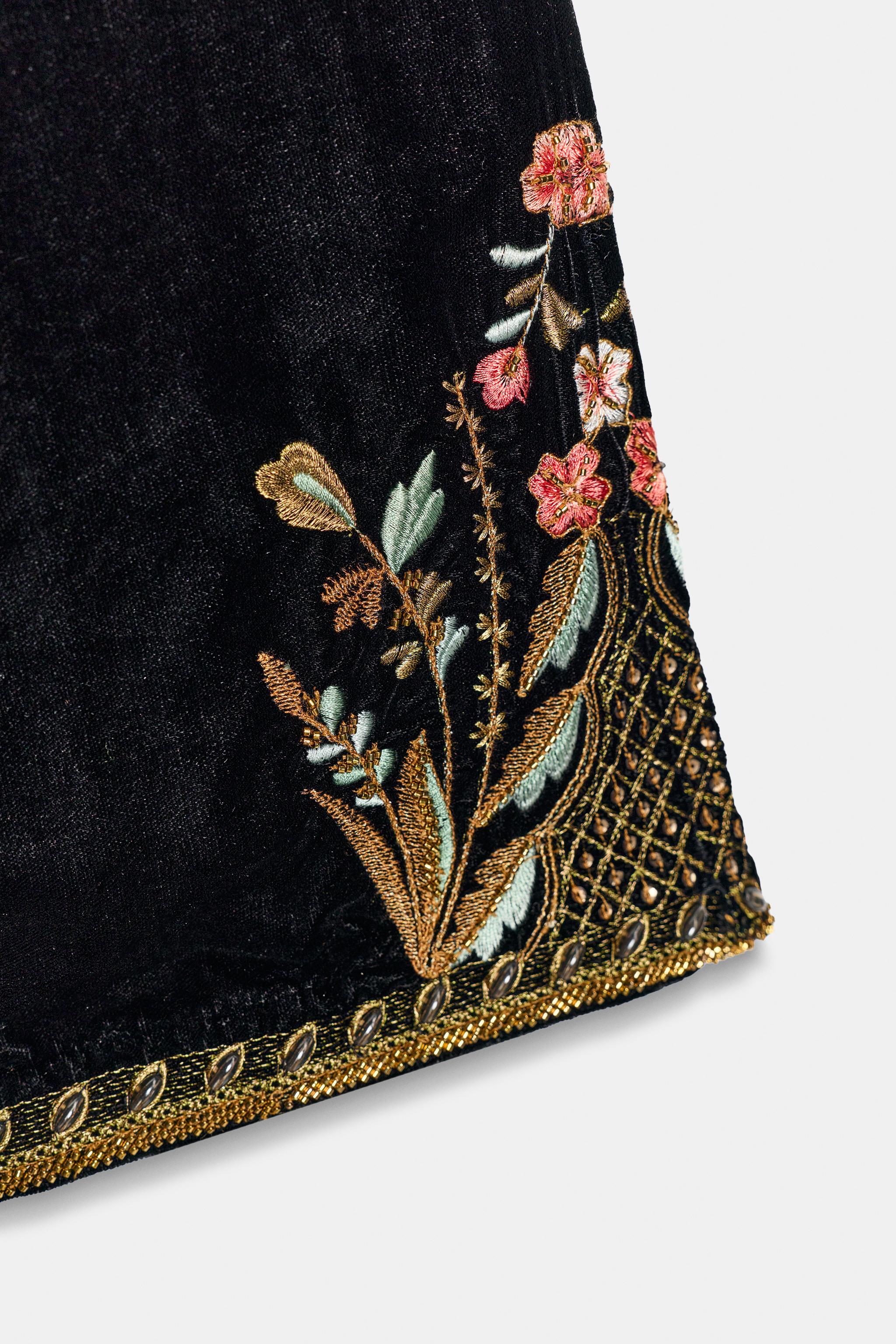 ZW COLLECTION EMBROIDERED VELVET PANTS