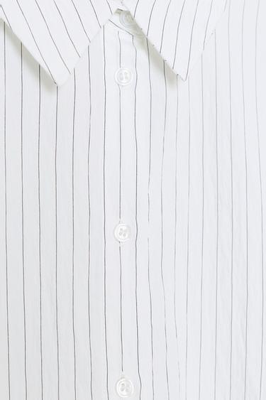 STRIPED OVERSIZE SHIRT - Black / White by Zara - Image 7