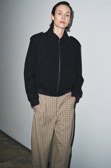 ZW COLLECTION WOOL JACKET - Navy blue by Zara - Image 1