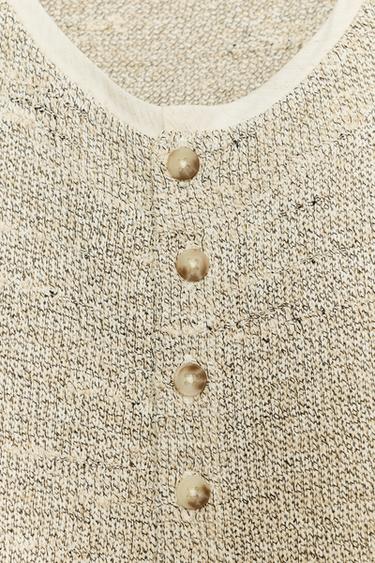 TOP GILET À BOUTONS - Gris de Zara - Image 7