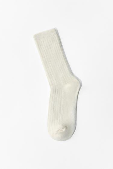 PLAIN WOOL SOCKS - Ecru by Zara