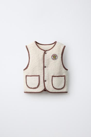 WINNIE THE POOH © DISNEY FAUX SHEARLING GILET - Ecru by Zara - Image 0