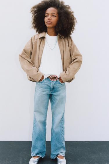 FAUX SUEDE BALLOON JACKET - Sand by Zara