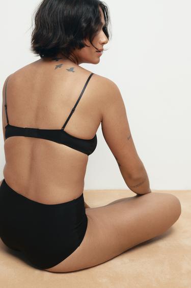 BRALETTE TIRANTES CON POLIAMIDA - Negro de Zara