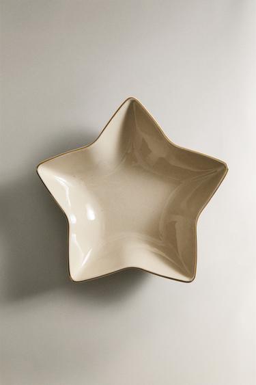 ASSIETTE EN GRÈS ÉTOILE NOËL - Or de Zara - Image 3