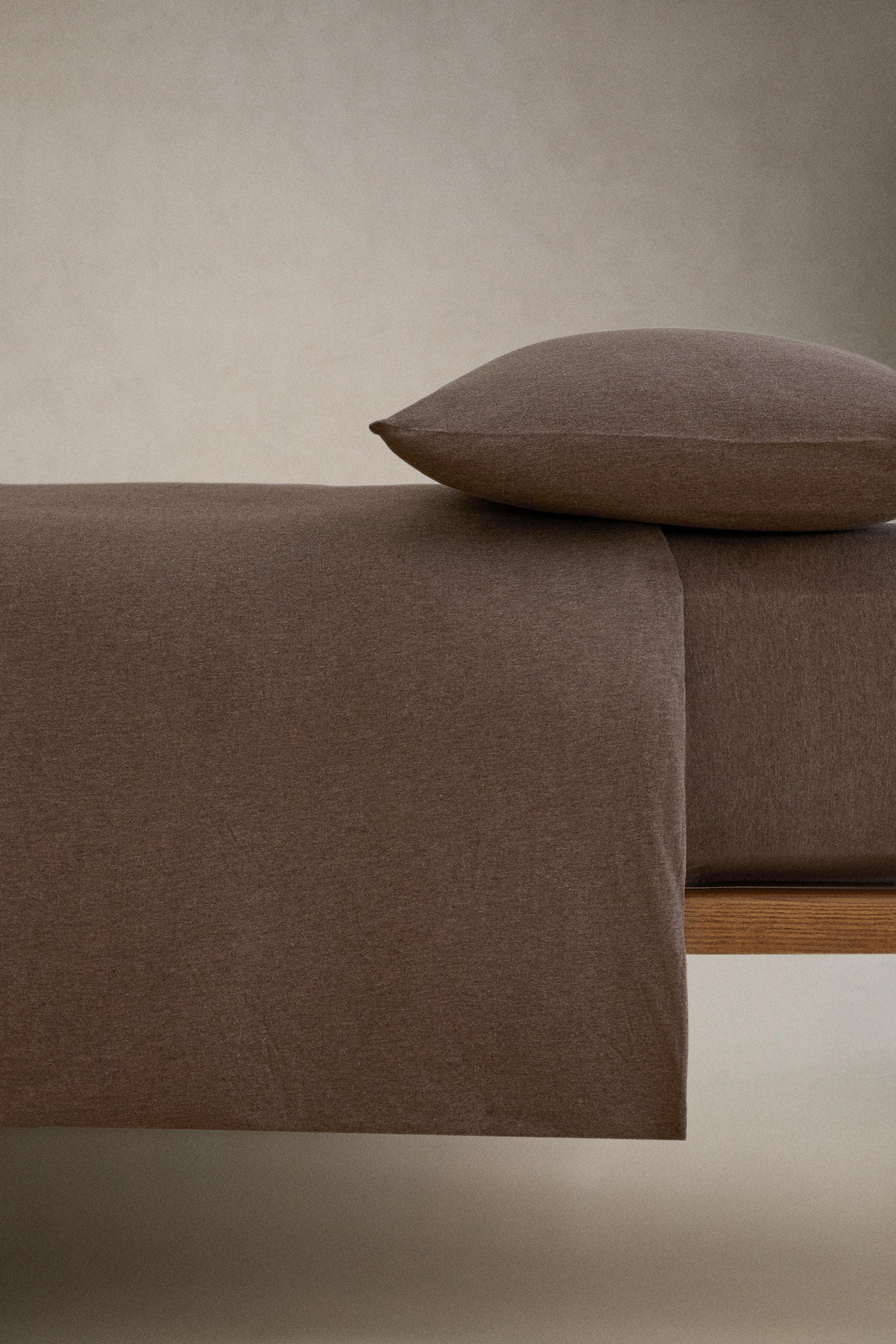 COTTON JERSEY DUVET COVER — Brown