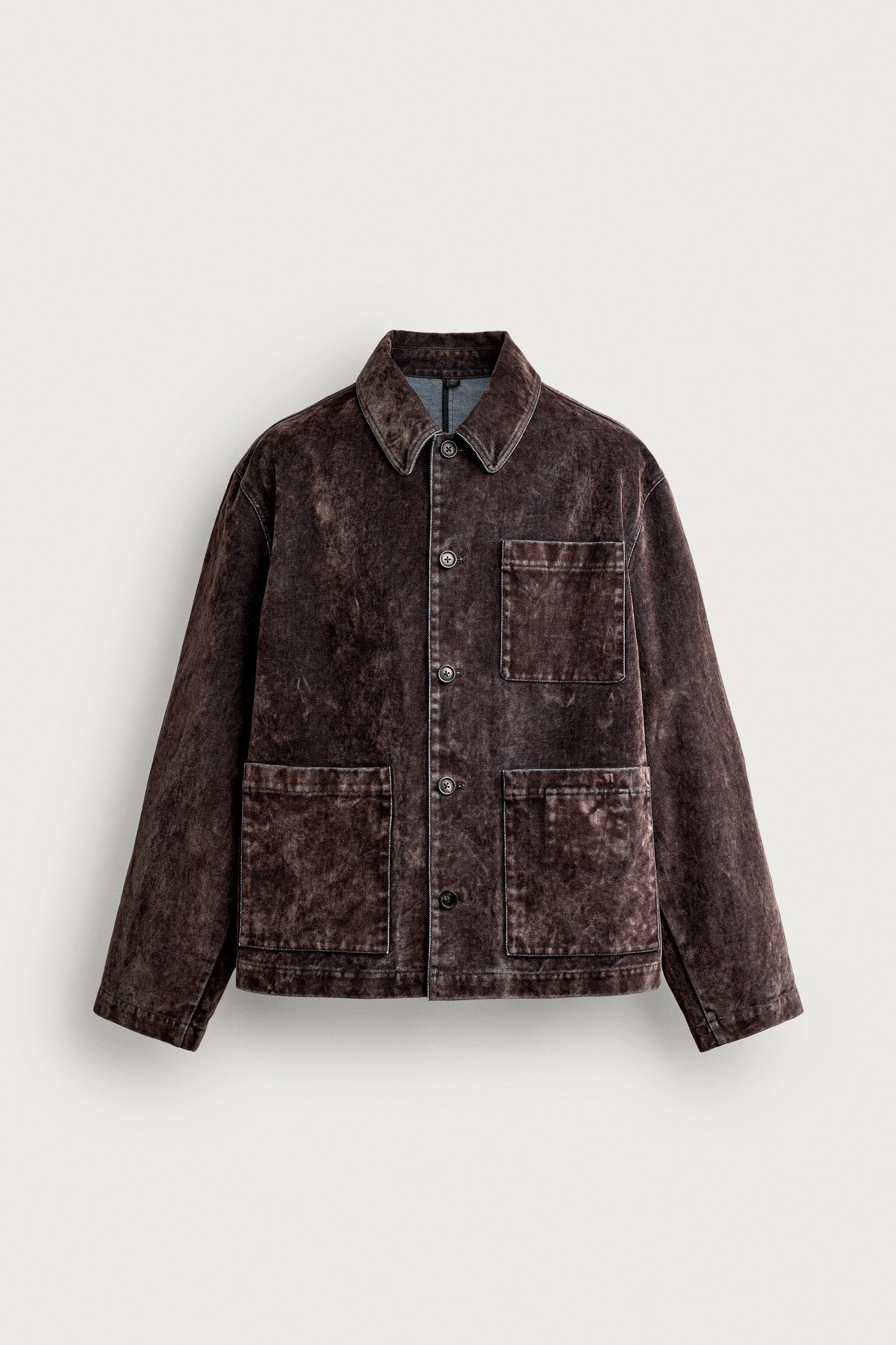 フロック加工 リラックスフィット ジャケット - ミンクブラウン | ZARA