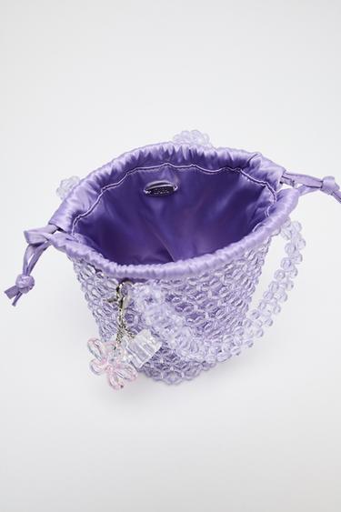 BEADED CYLINDRICAL BUCKET BAG - Violet by Zara - Image 4