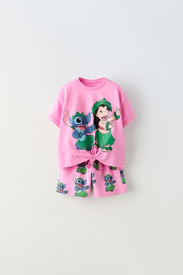 LILO & STITCH © DISNEY FUTBOLKA VA BERMUDA SHORTIK KOMBINATSIYASI - Fuksiya Zara tomonidan - Tasvir 0