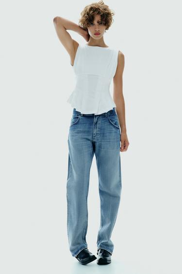 PLEATED ZIP T-SHIRT - White by Zara