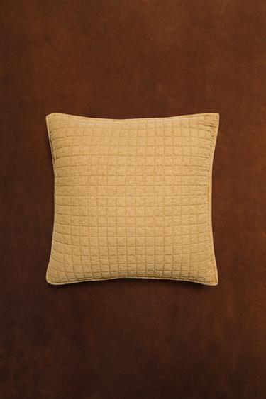 HOUSSE DE COUSSIN ÉDREDON ENFANT CARREAUX MATELASSÉS - Moutarde de Zara - Image 5