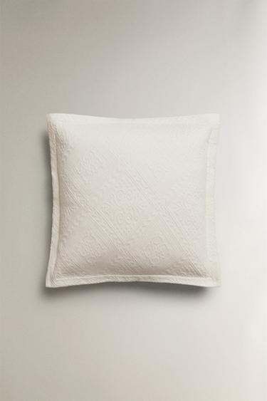 POSZEWKA NA PODUSZKĘ DEKORACYJNĄ Z GEOMETRYCZNYM MOTYWEM - Ecru Zara