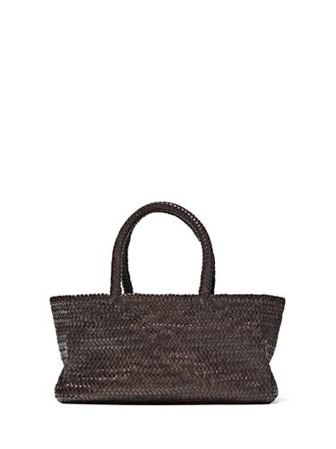 Zara Medium braided nappa leather tote bag - Brown