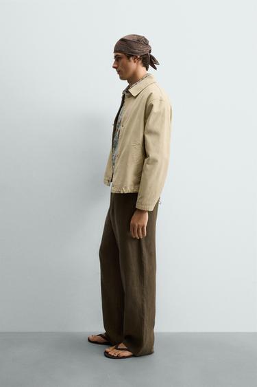 BLOUSON RELAXED FIT DOUBLURE CONTRASTANTE - Marron clair de Zara - Image 3