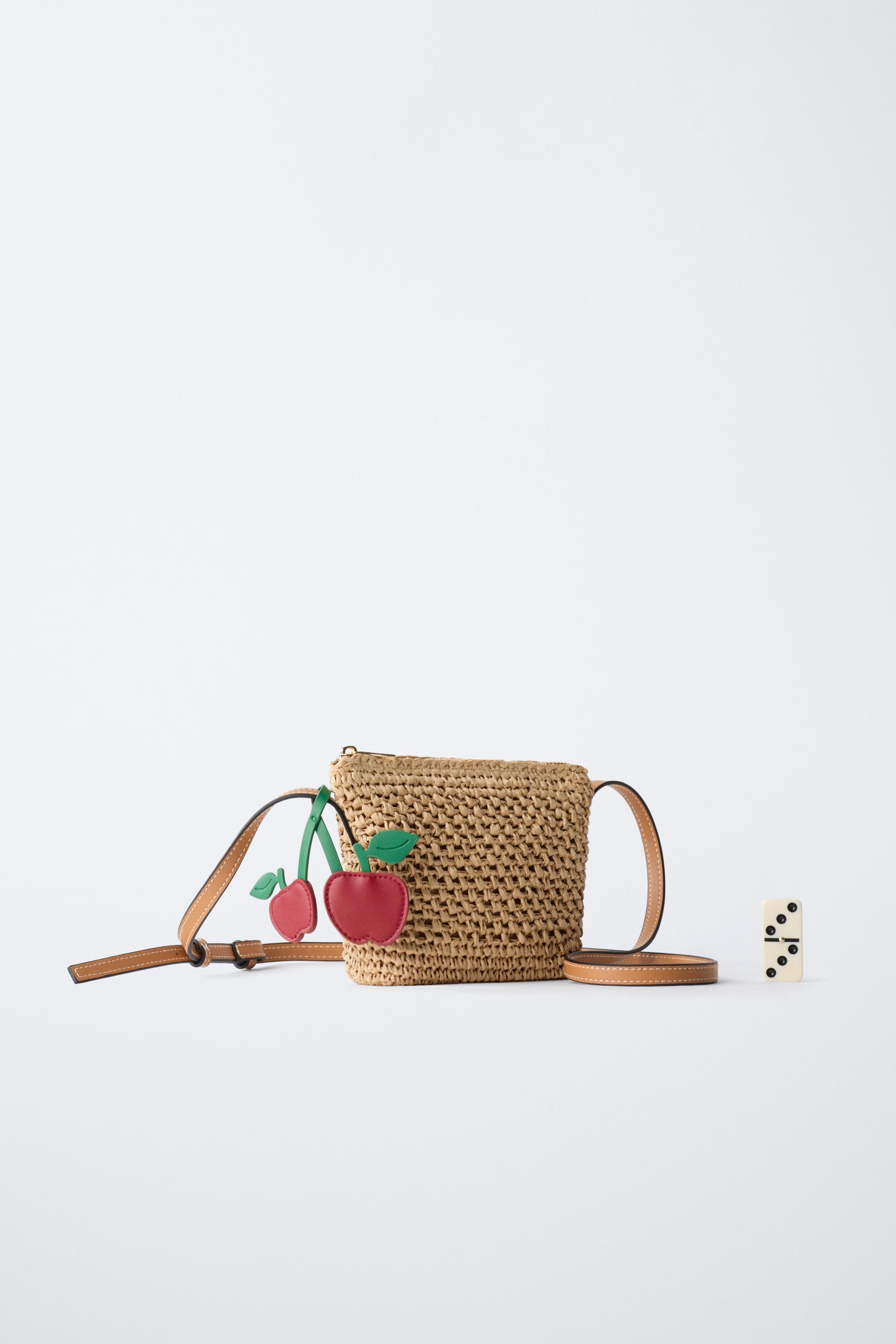 RAFFIA CHERRY CROSSBODY BAG