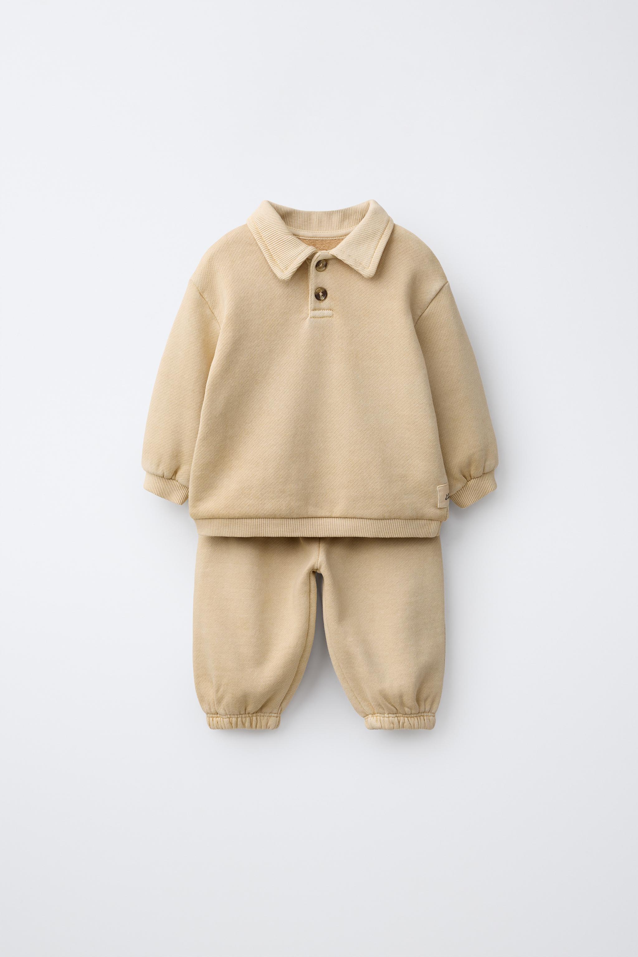 Детские свитеры Zara POLO COLLAR SWEATSHIRT AND JOGGER PANTS SET