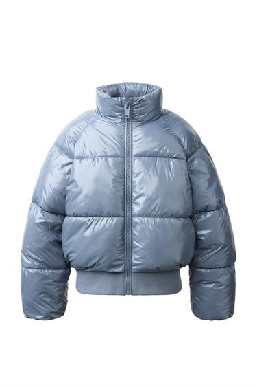 CAZADORA ACOLCHADA BRILLO - Azul / Gris de Zara