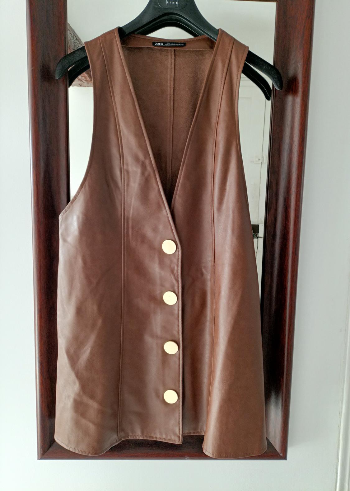 FAUX LEATHER PINAFORE SKIRT - Image 2