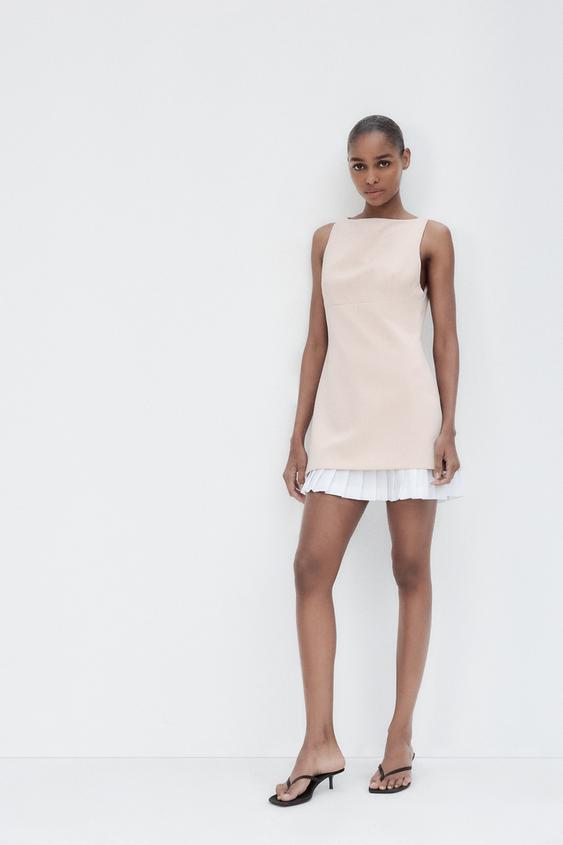 COMBINATION SHORT POPLIN DRESS