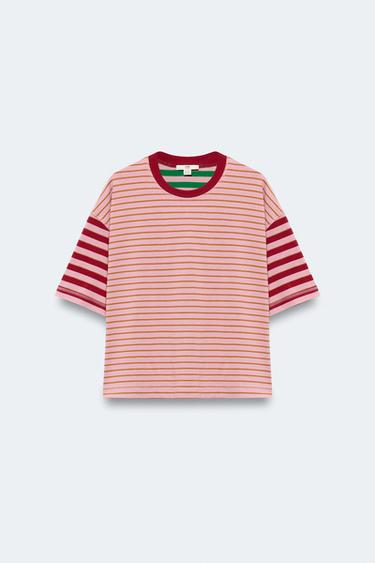 Zara LIMITED EDITION STRIPED T-SHIRT - striped