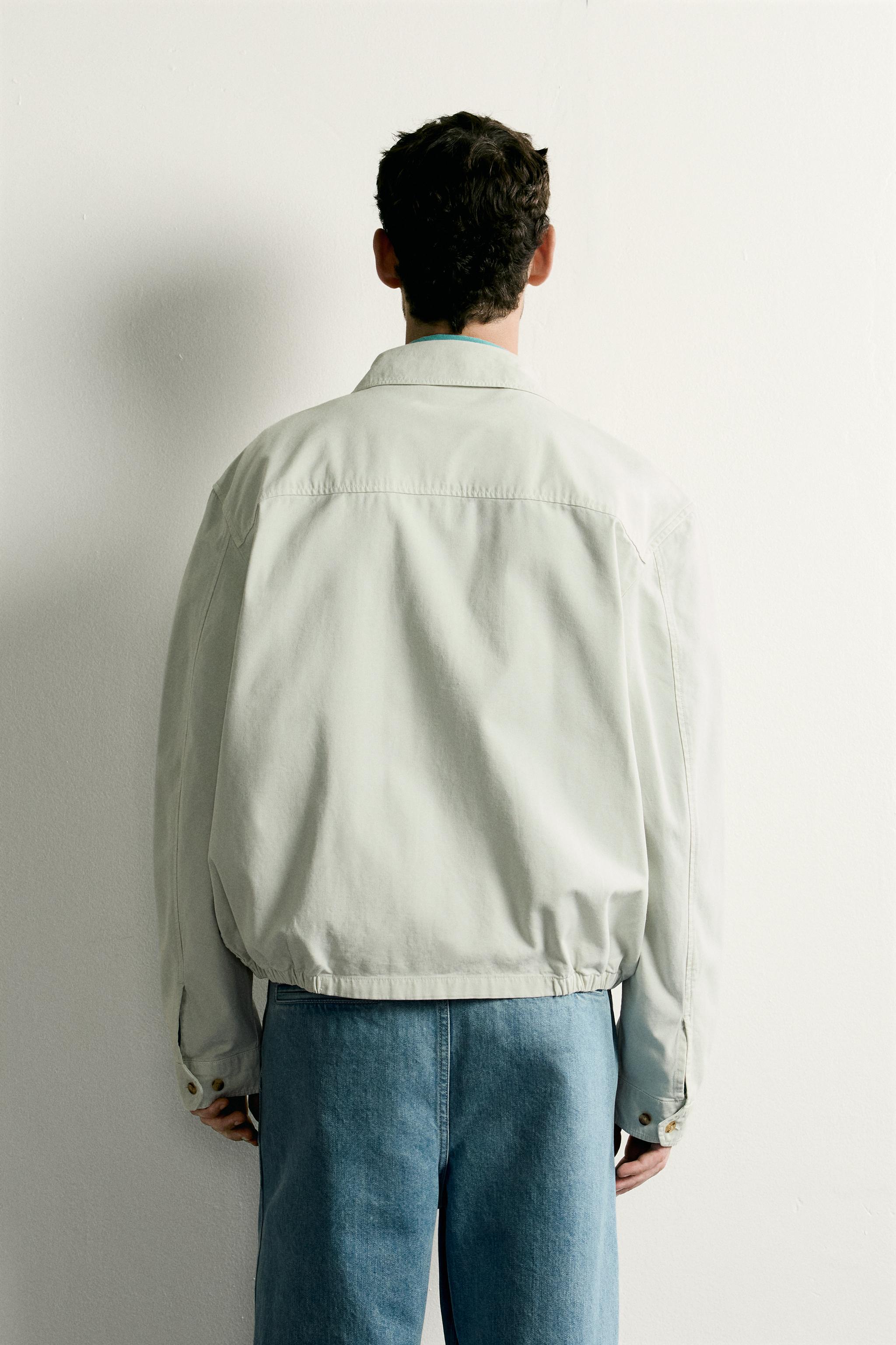 Мужские куртки Zara WASHED COTTON REGULAR FIT JACKET — фото 3
