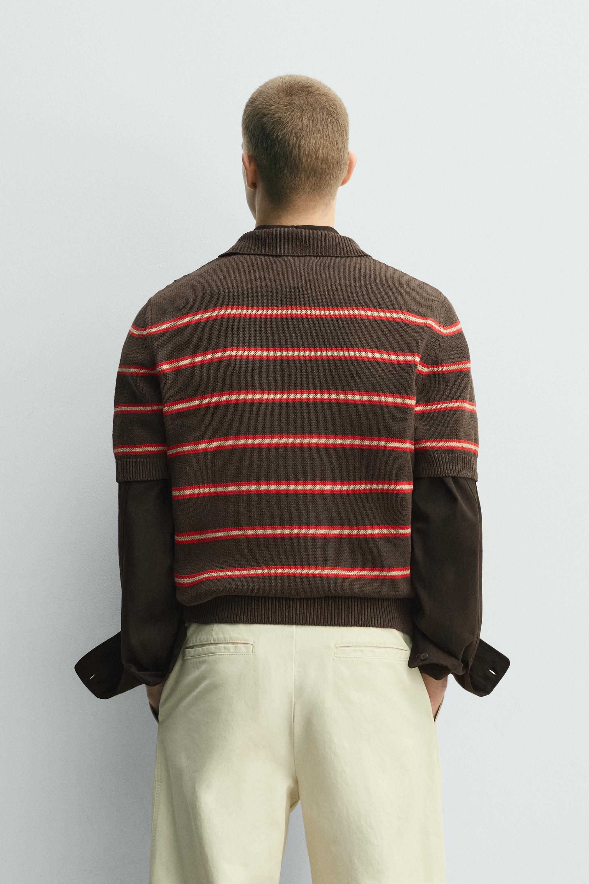 POLO EN MAILLE JACQUARD À RAYURES